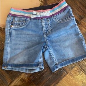 Girls denim midi shorts